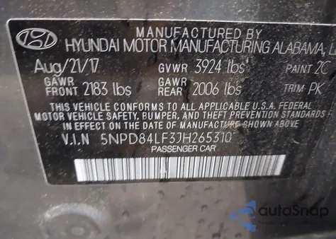 2018 Hyundai Elantra Value Edition из США, поврежденный, VIN 5NPD84LF3JH265310